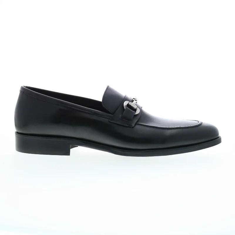 Bruno Magli Nino MB4NINA0 Mens Black Leather Loafers & Slip Ons Penny Shoes