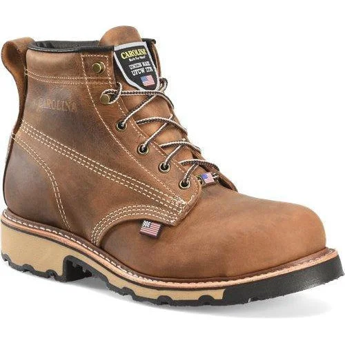 Carolina Men's Ferric 6" Steel Toe Made in USA Work Boot- Brown- CA7829