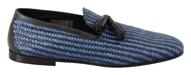 Dolce & Gabbana Elegant Woven Leather Men's Loafers