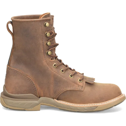 Double H Men's Phantom Rider Raid 8" Slip Resist U Toe Lacer Work Boot -Brown- DH5394