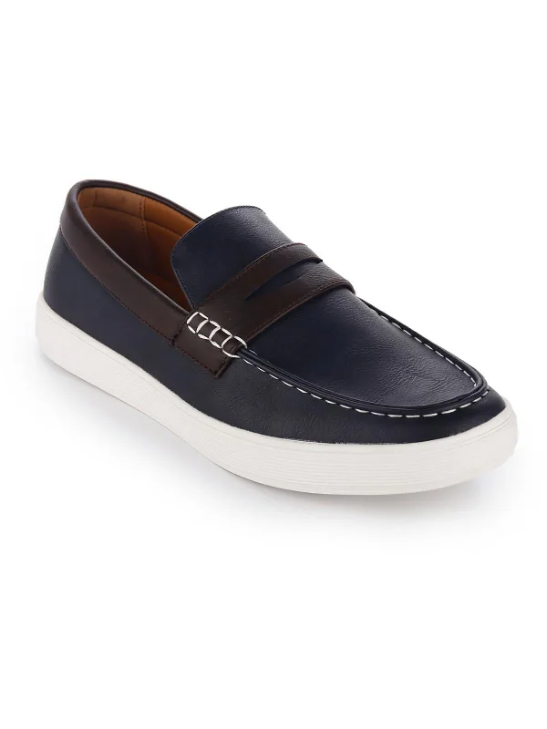 Drift Mens Faux Leather Slip On Boat Shoes