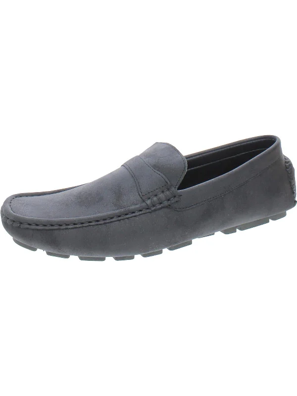 Mens Leather Slip-On Driving Moccasins