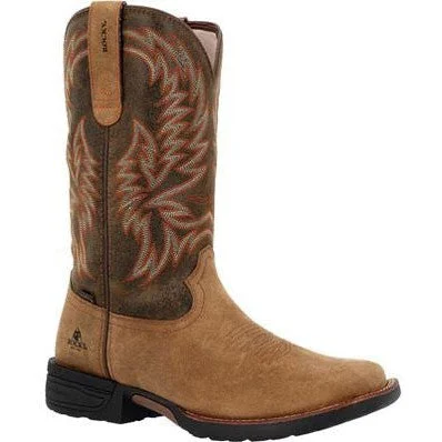 Rocky Men's Bronco 12" Comp Toe WP Western WorkBoot- Tobacco- RKW0452