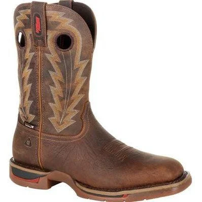 Rocky Men's Long Range 11" Square Toe WP Western Boot -Brown- RKW0278