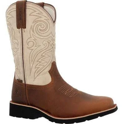 Rocky Men's Monocrepe 12" Soft Toe WP Western Classic Boot- Brown- RKW0440