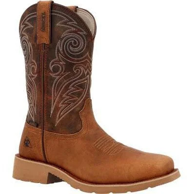 Rocky Men's Monocrepe 12" Square Toe WP Western Boot -Brown- RKW0438