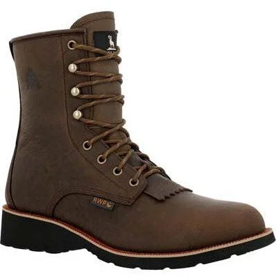 Rocky Men's Monocrepe 8" Steel Toe WP Western Boot -Chocolate- RKW0437