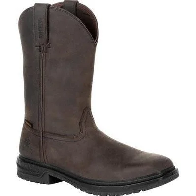 Rocky Men's Worksmart 11" Comp Toe WP Wellington Boot -Chocolate- RKW0276