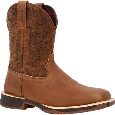 Rocky Women's Rosemary 9" Square Toe WP Western Boot -Cinnamon- RKW0413