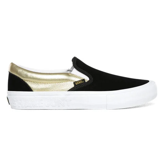 Vans x Shake Junt Slip-On Pro Shoes - Black/Metallic Gold/White