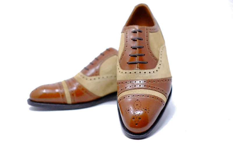 Exclusive Offers Phillips - MTO - Caramel Calf / Dark Cream Suede - NGT Last - Single Leather Sole Exclusive Offers Phillips - MTO - Caramel Calf / Dark Cream Suede - NGT Last - Single Leather Sole