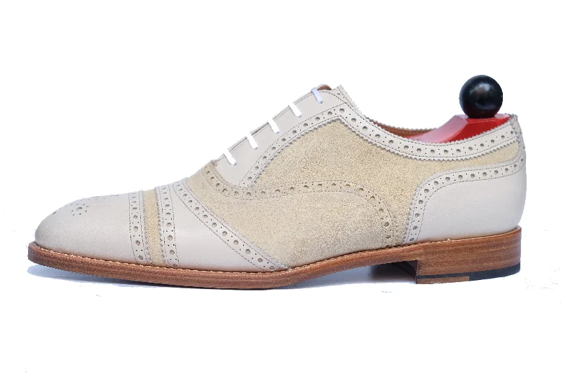 Act Now Phillips - MTO - Cream Calf / Cream Suede - NGT Last - Single Leather Sole Act Now Phillips - MTO - Cream Calf / Cream Suede - NGT Last - Single Leather Sole