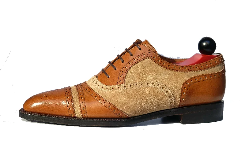 Bonus Offer Phillips - MTO - Maple Calf / Beige Suede - LPB Last - Single Leather Sole Bonus Offer Phillips - MTO - Maple Calf / Beige Suede - LPB Last - Single Leather Sole