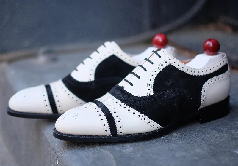 Huge Savings Phillips - MTO - Cream Calf / Black Suede