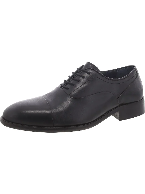 Stockton Mens Leather Cap Toe Oxfords